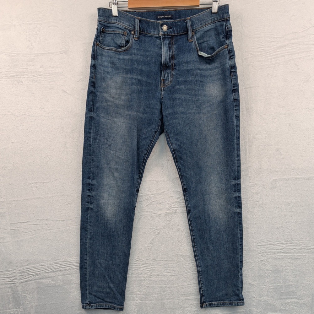 Lucky Brand Jeans Mens 34x32 Blue Slim Straight Lycra Stretch Americana Workwear
